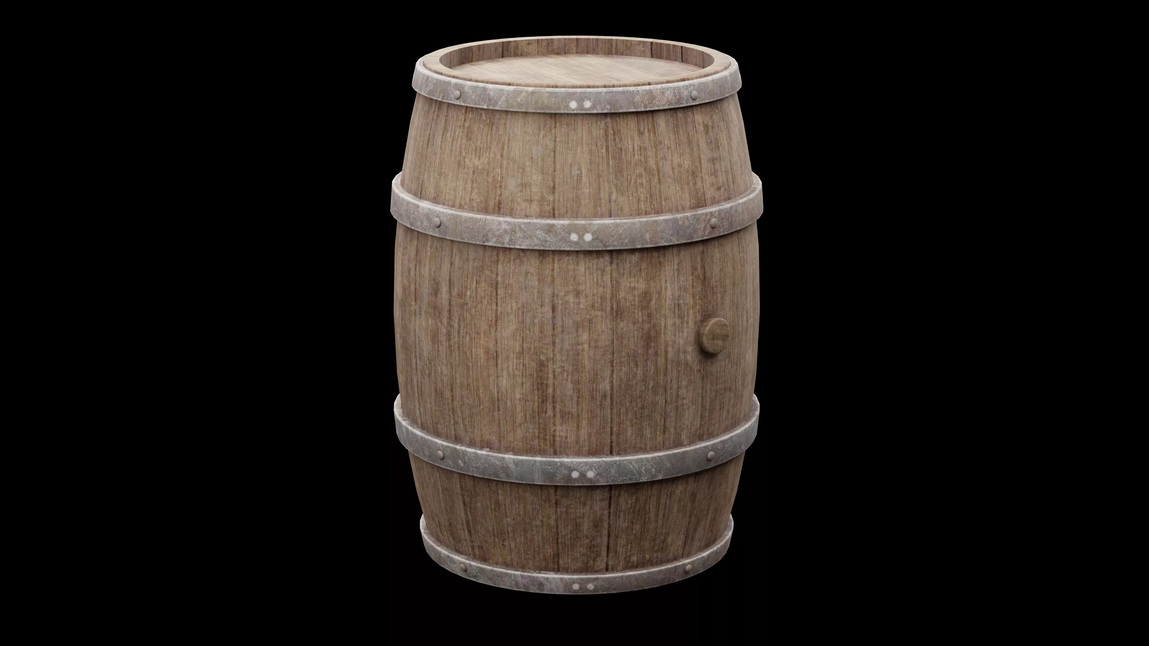 Wooden Barrel Low-poly 3D model