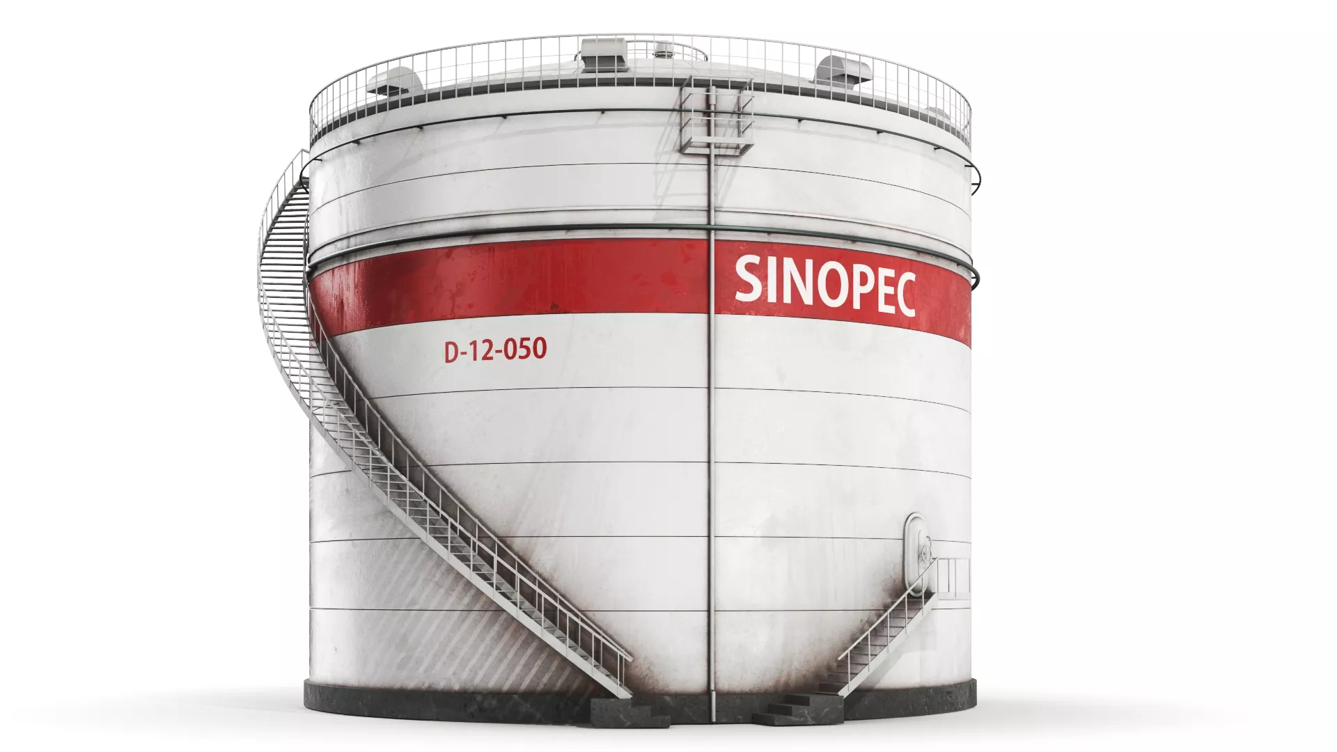 Oil Storage Cylindrical Low-poly 3D model