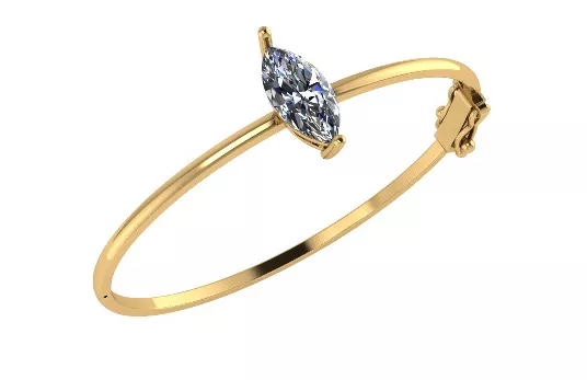 Elegant Marquise Diamond Bangle 3D print model