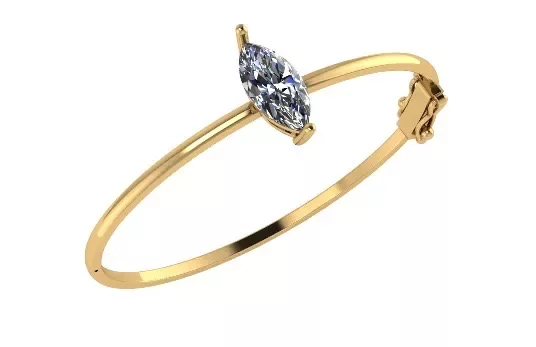 Elegant Marquise Diamond Bangle