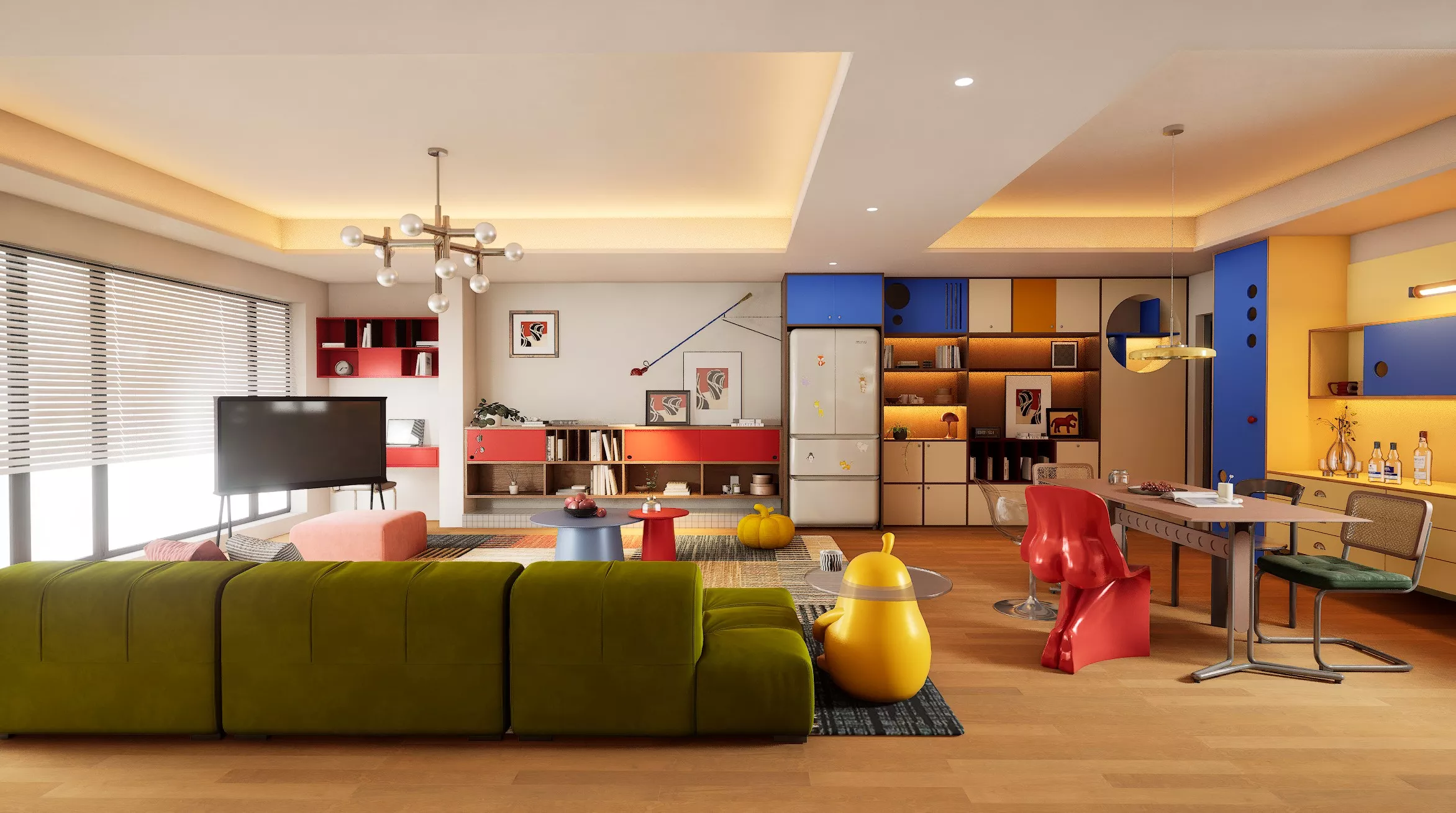 Unreal engine 5 Bauhaus style living room with Lumen 3D model