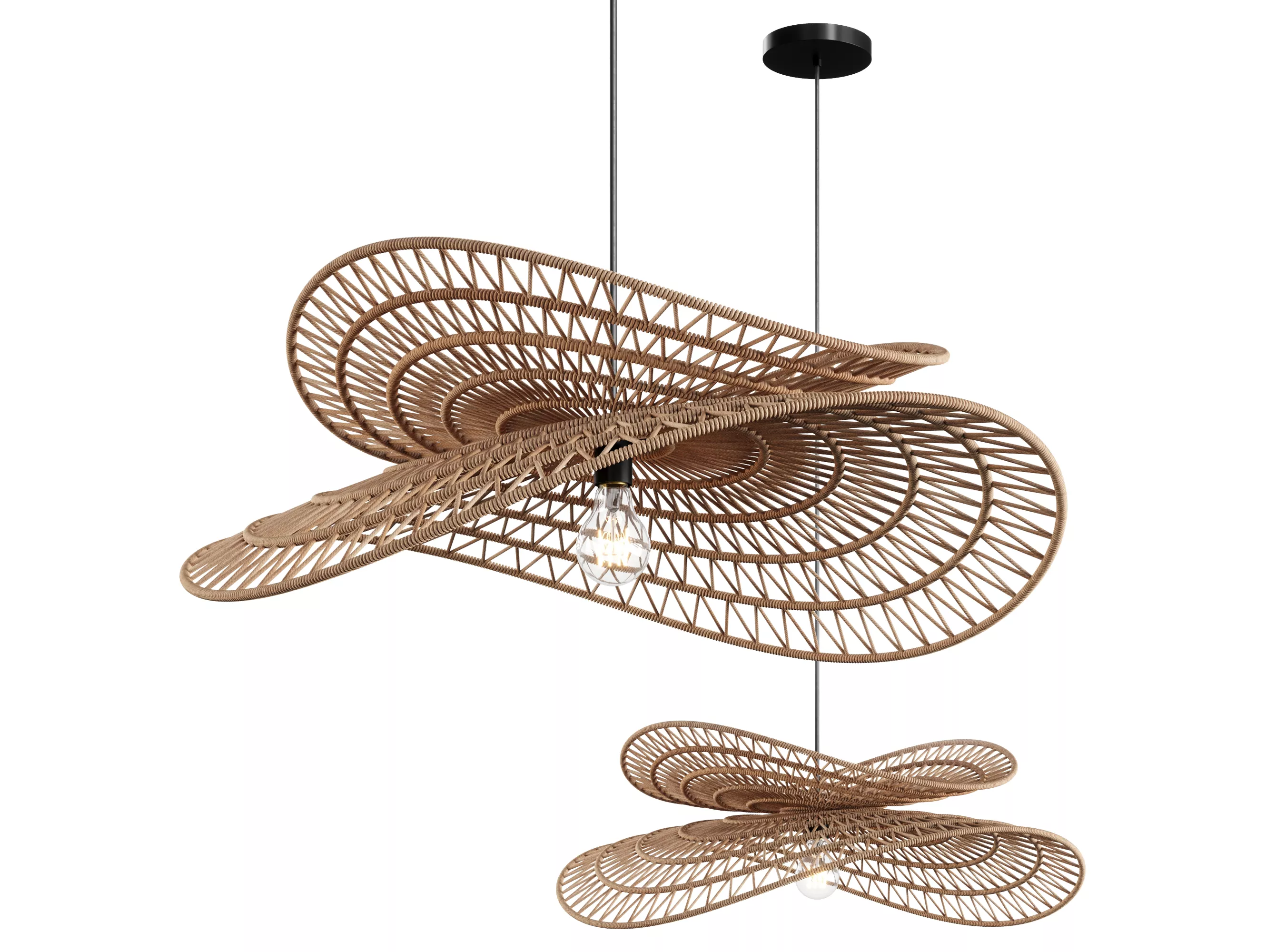 Hemp Rope Pendant Lamp by HomeMadeParis 3D model