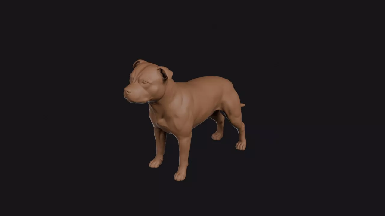 Staffordshire Bull Terrier 3D print model
