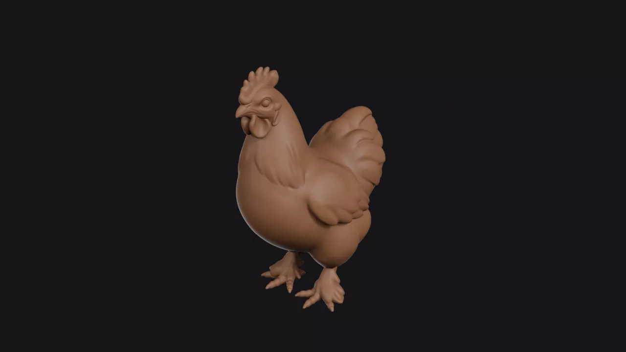 Silkie Chicken 3D print model