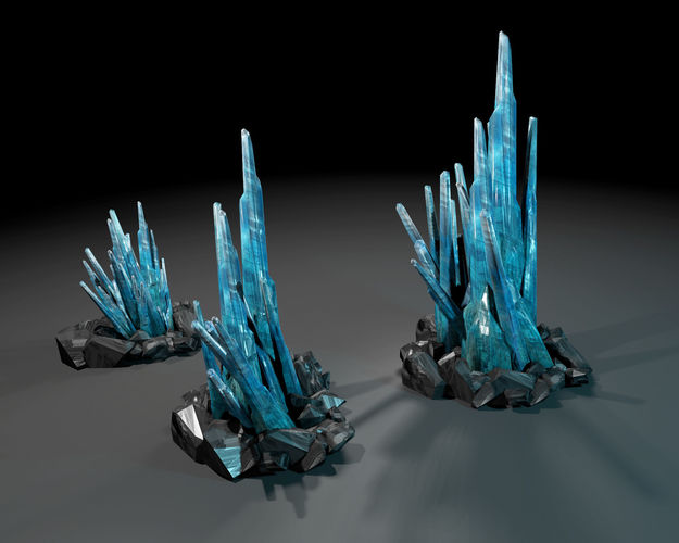 Crystals low-poly three Low-poly 3D model