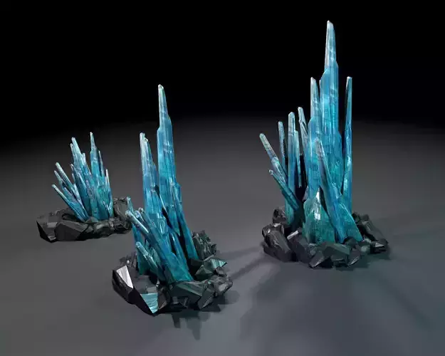 Crystals low-poly three