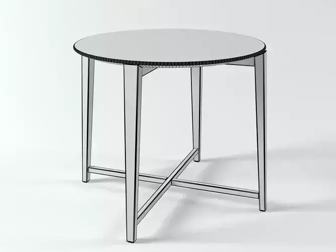 Tris round table with metal legs