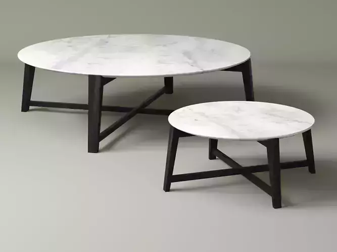 Tris round table with metal legs