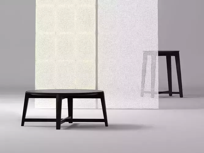 Tris round table with metal legs