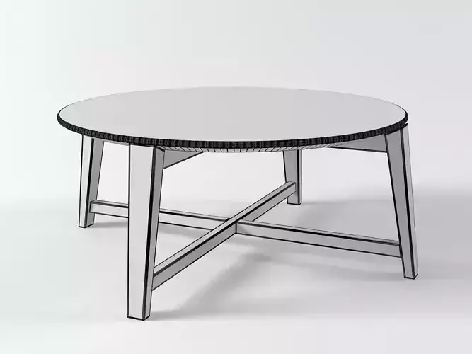 Tris round table with metal legs