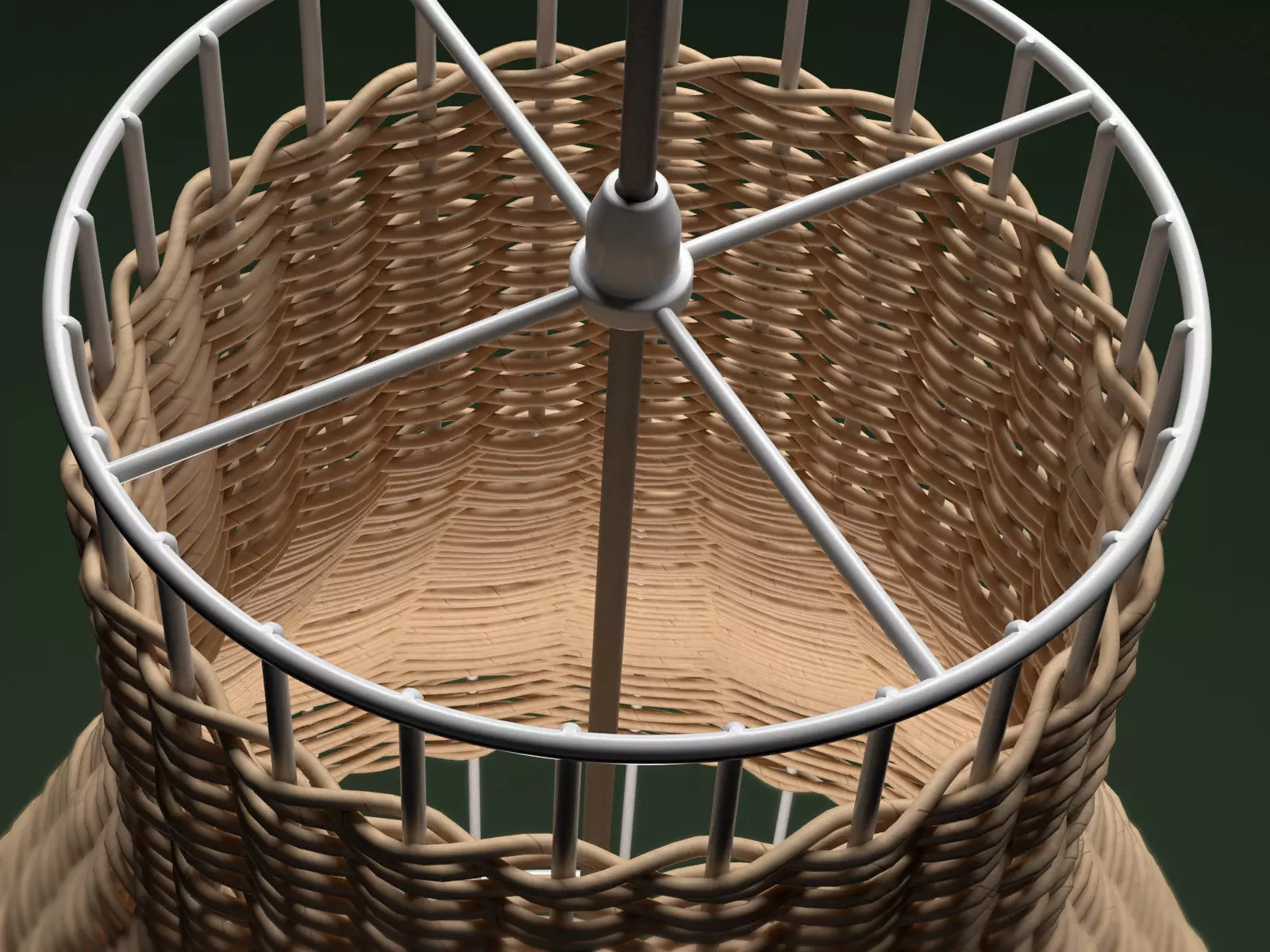 Laika three wicker lamps hanging from ceiling 3D model_5