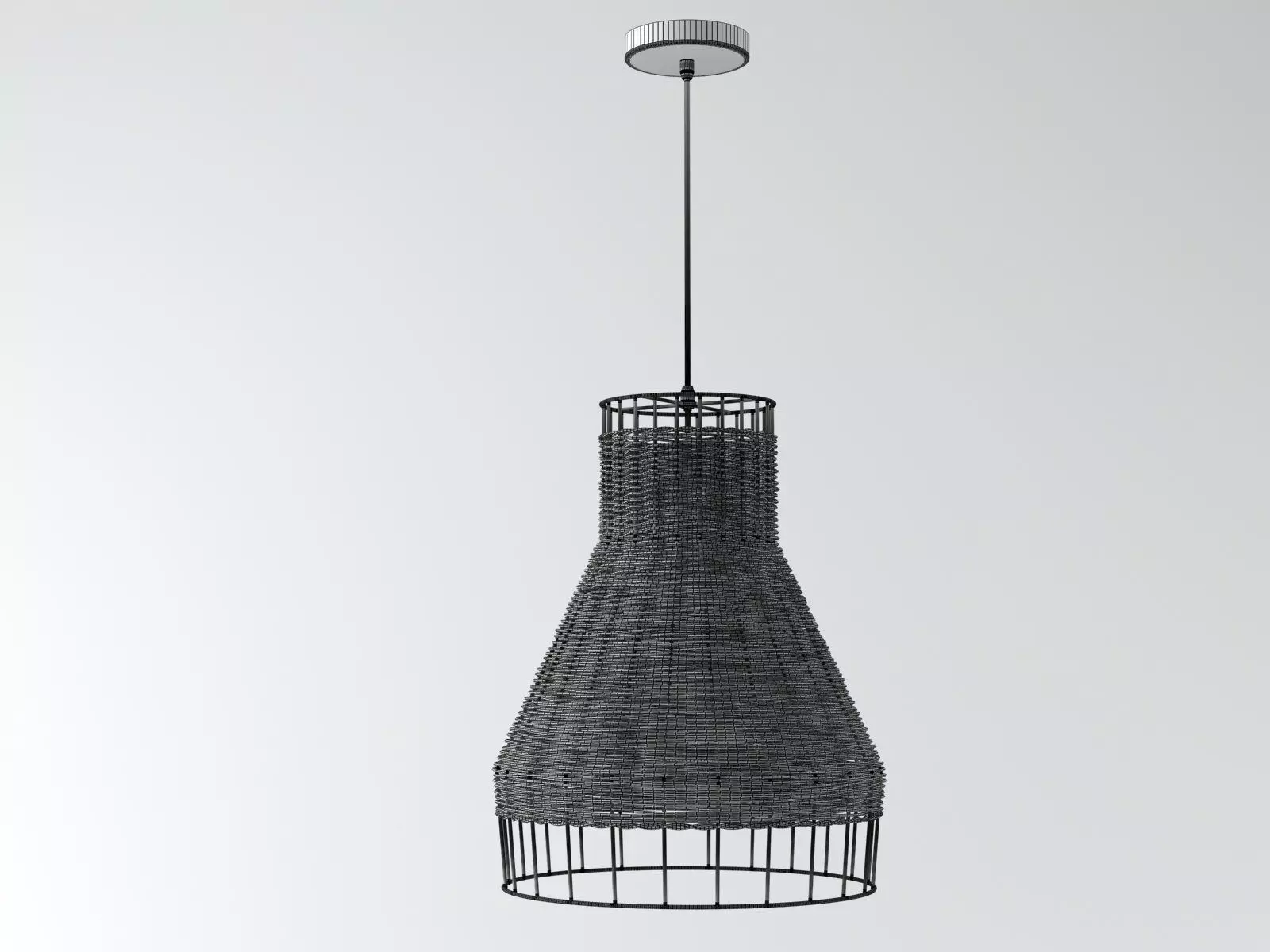 Laika three wicker lamps hanging from ceiling 3D model_10