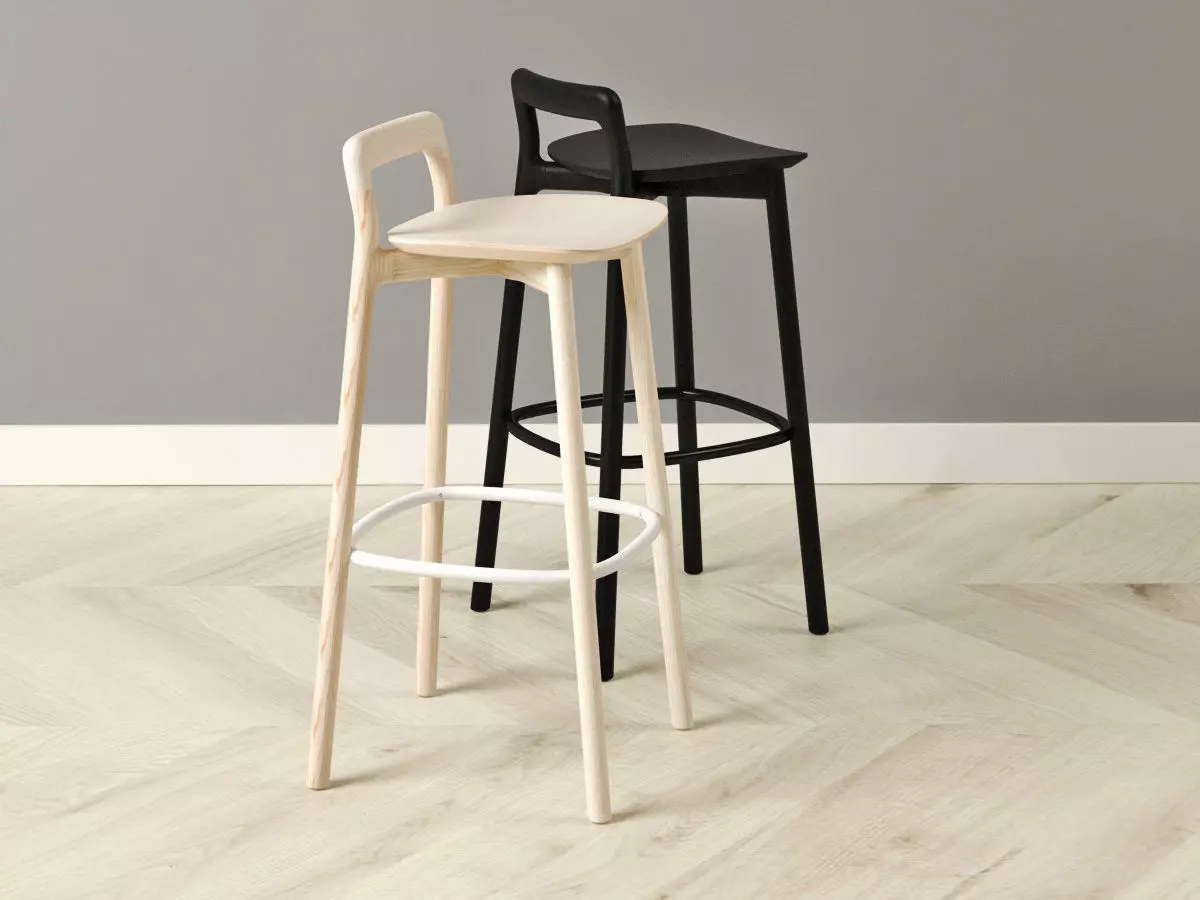 Branca pair of bar stools 3D model_5