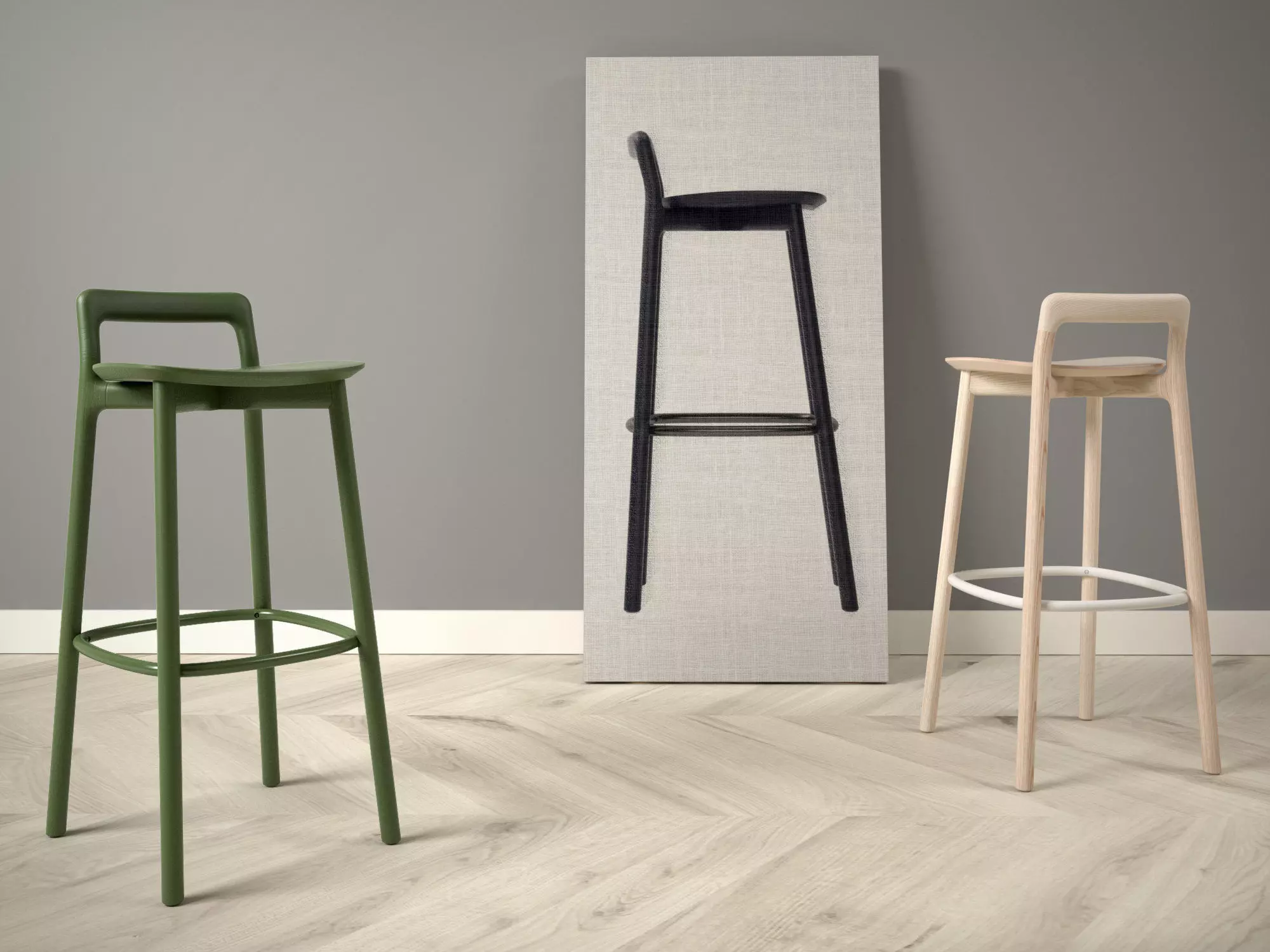 Branca pair of bar stools 3D model_0