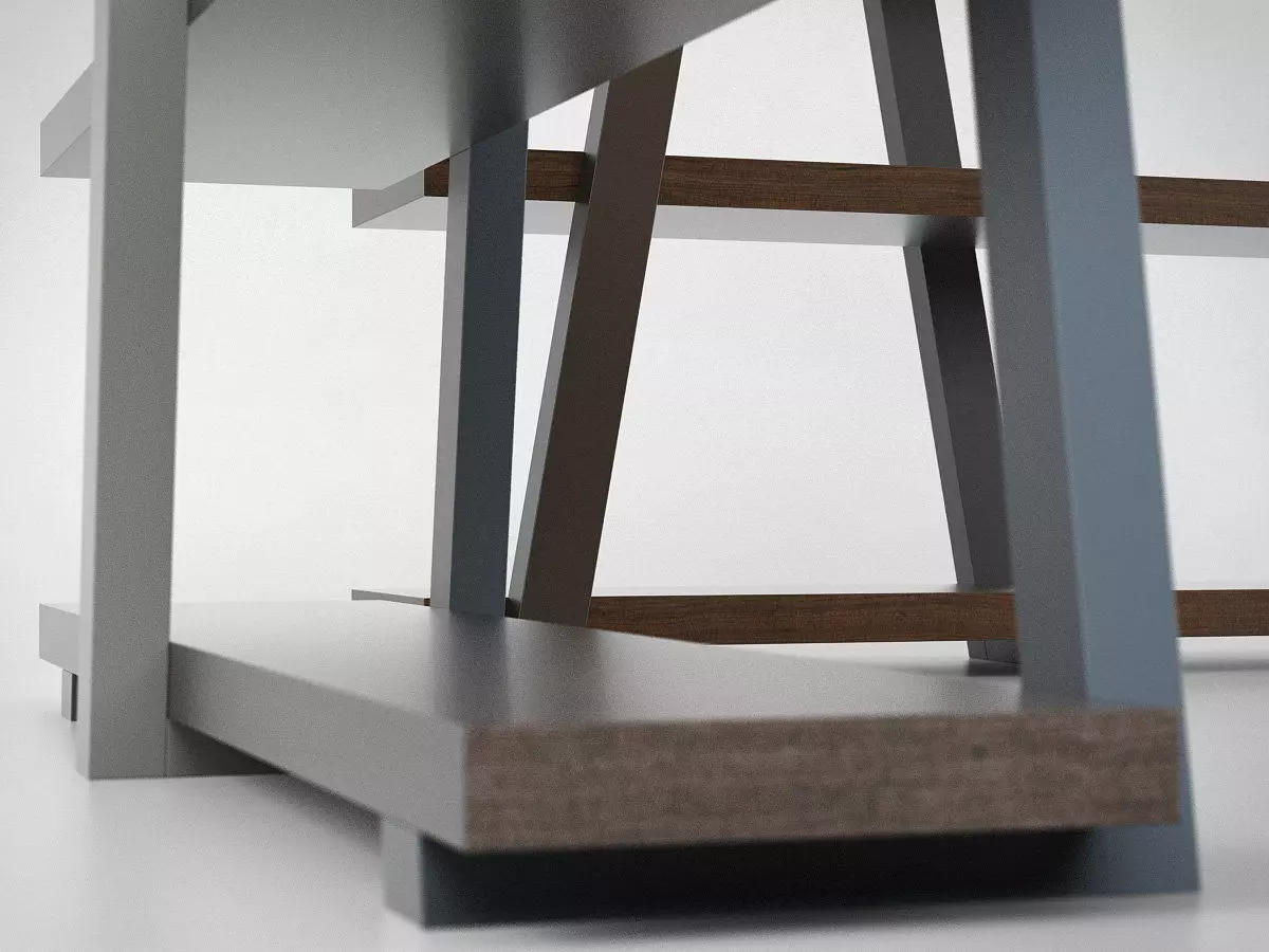 Note modern bookcase made of metal and wood 3D model_4
