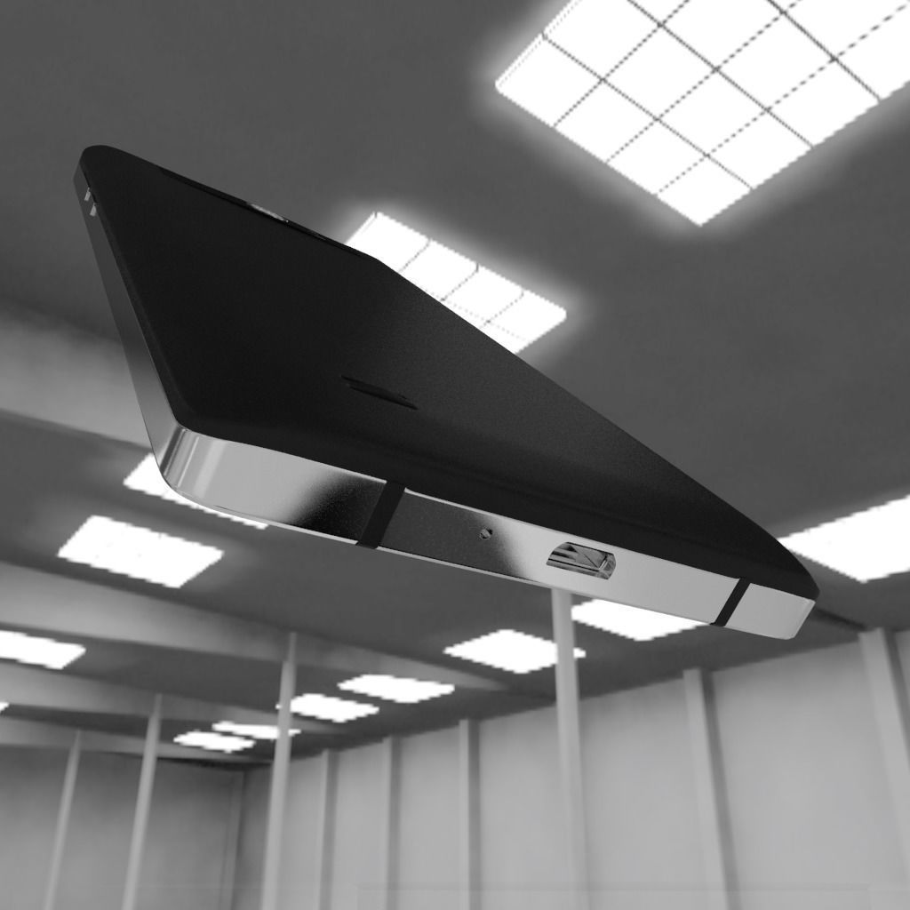 Cellphone smartphone on table 3D model_7