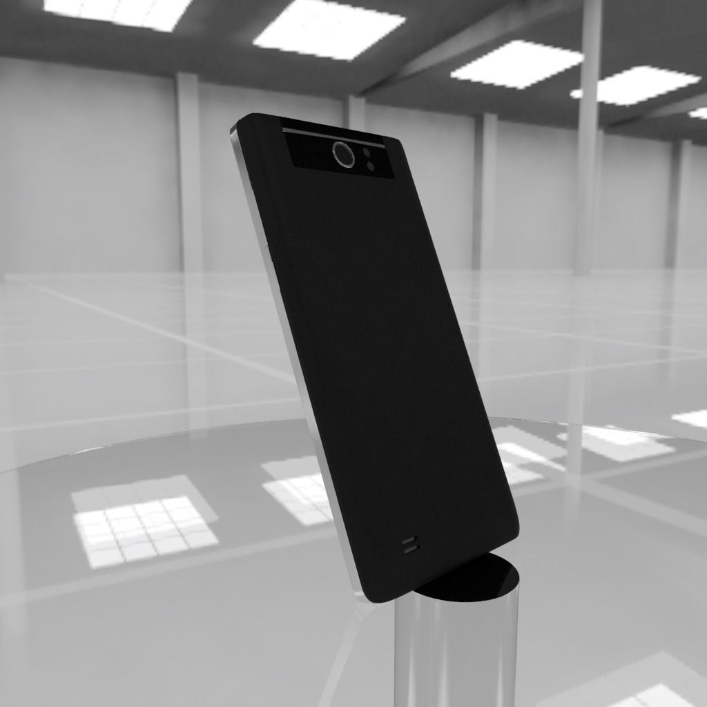 Cellphone smartphone on table 3D model_1