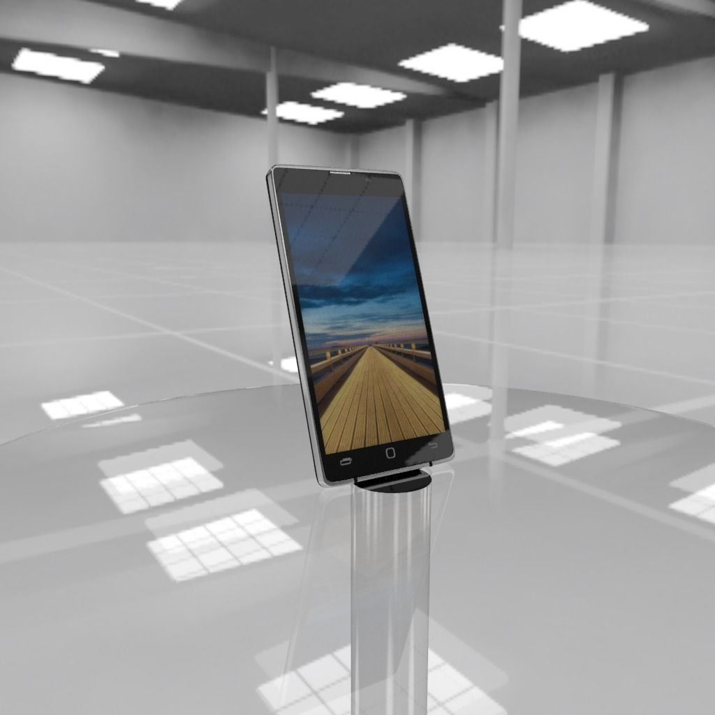 Cellphone smartphone on table 3D model_0