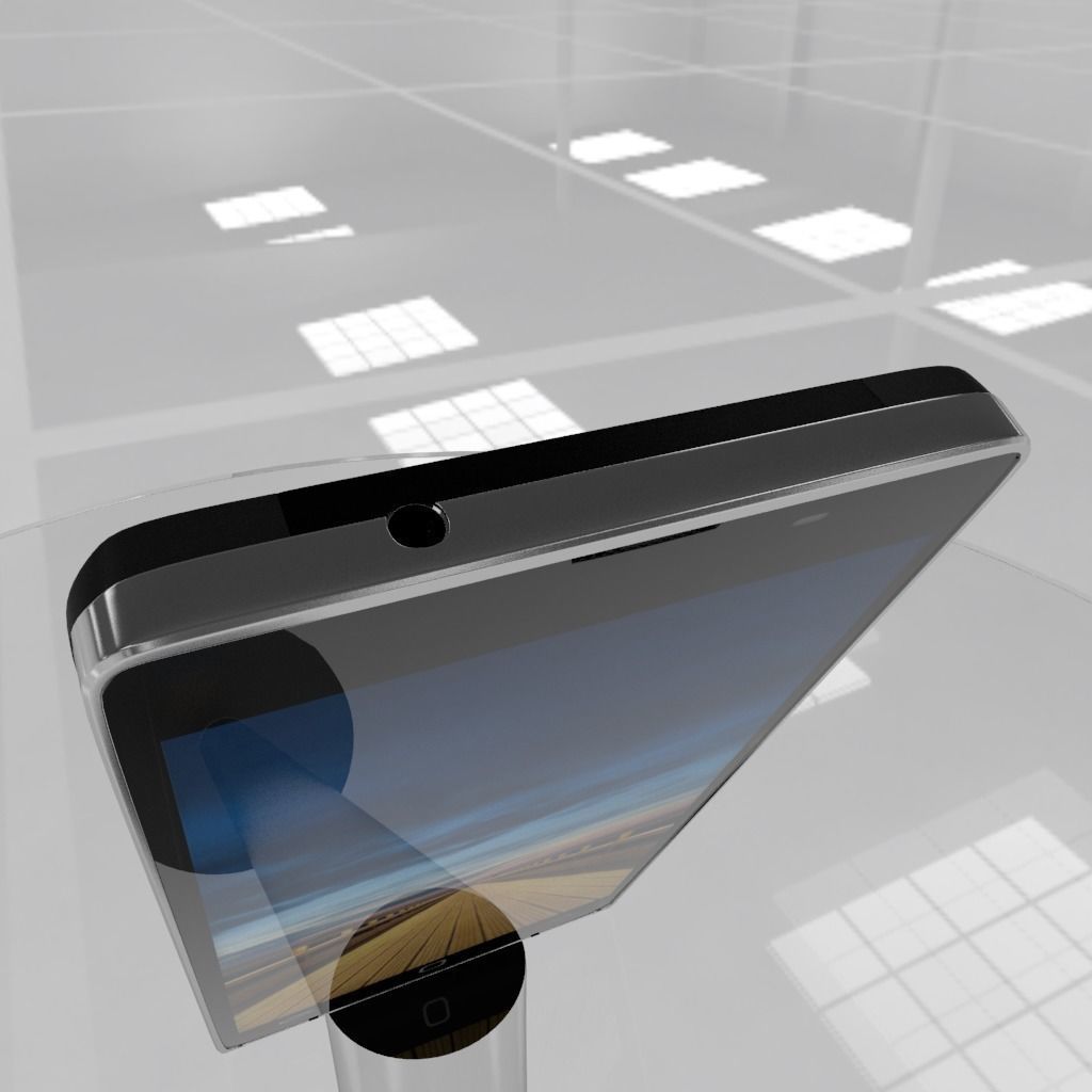 Cellphone smartphone on table 3D model_4