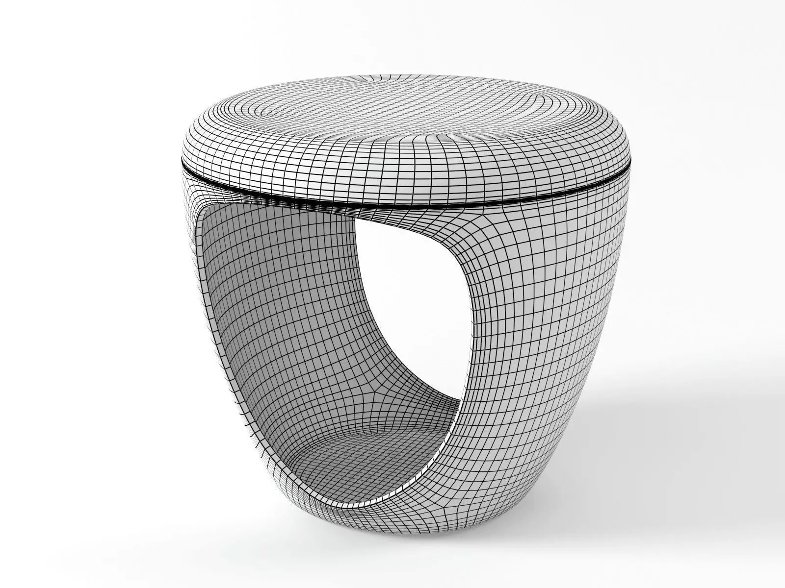 Pebble Pouf 3D model_5