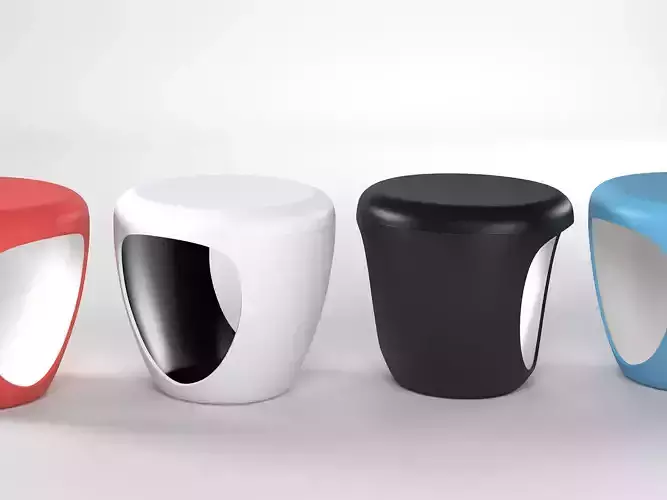 Pebble Pouf 3D model