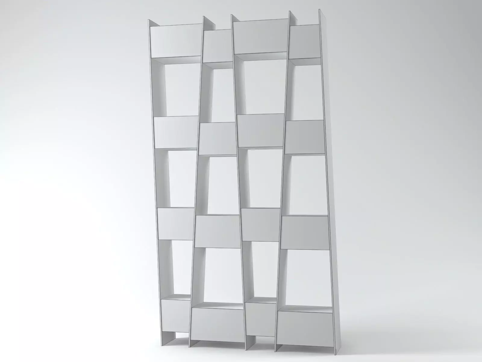 Tilt bookcase with star in middle 3D model_4