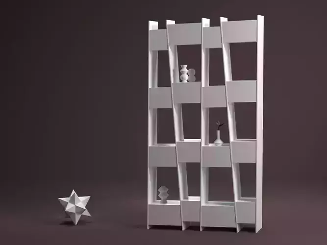 Tilt bookcase with star in middle