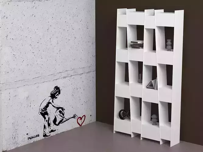 Tilt bookcase with star in middle