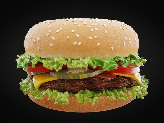 Burger hamburger 3D model 2