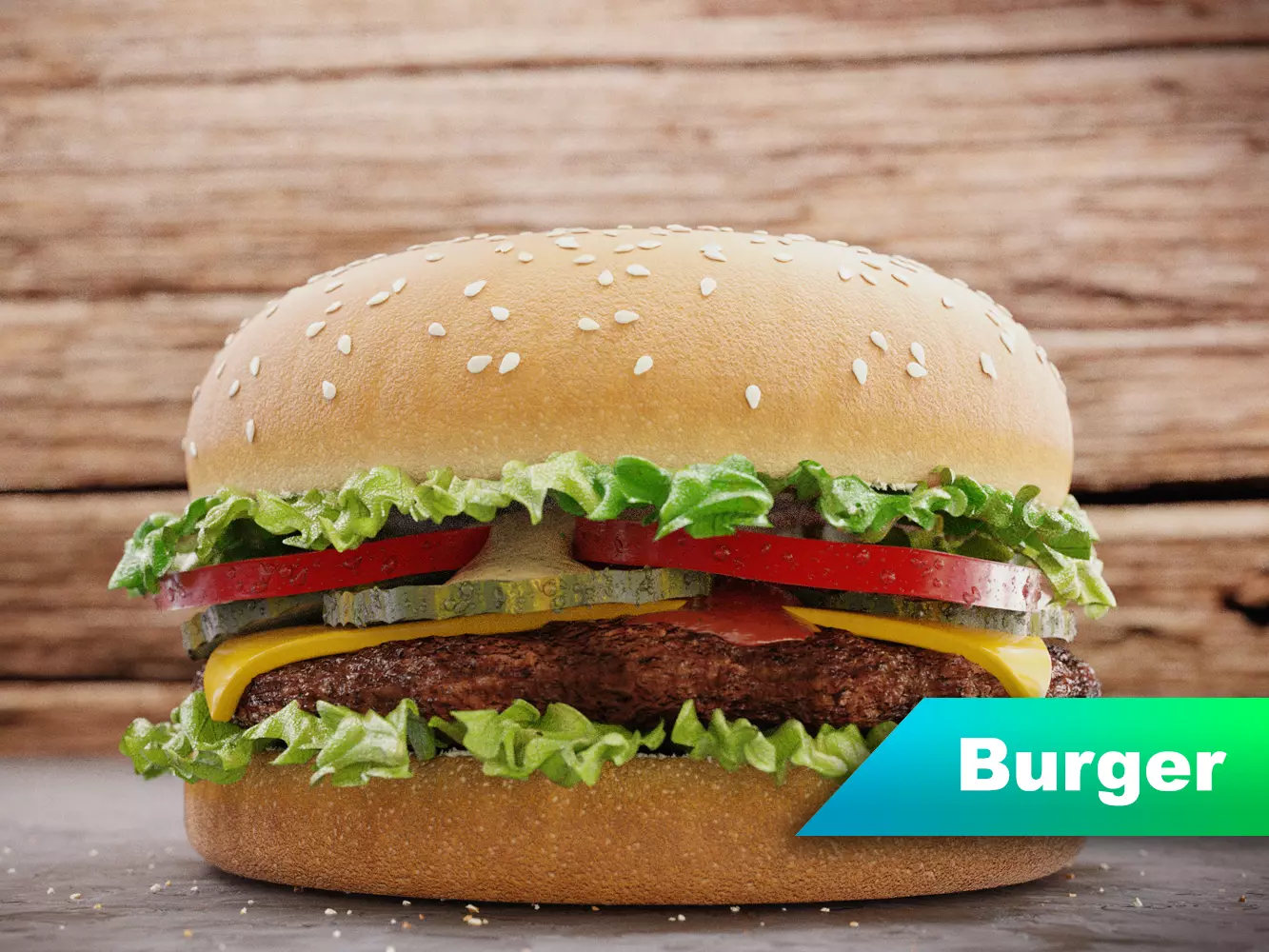 Burger hamburger 3D model_0