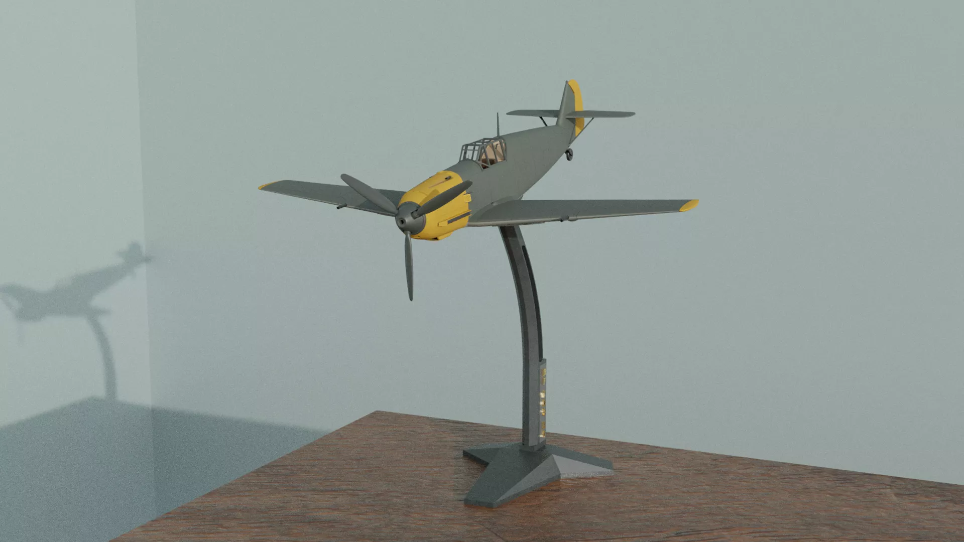 Bf 109 E4 Aircraft with Display Stand Scale 1 40 25 Parts 3D print model