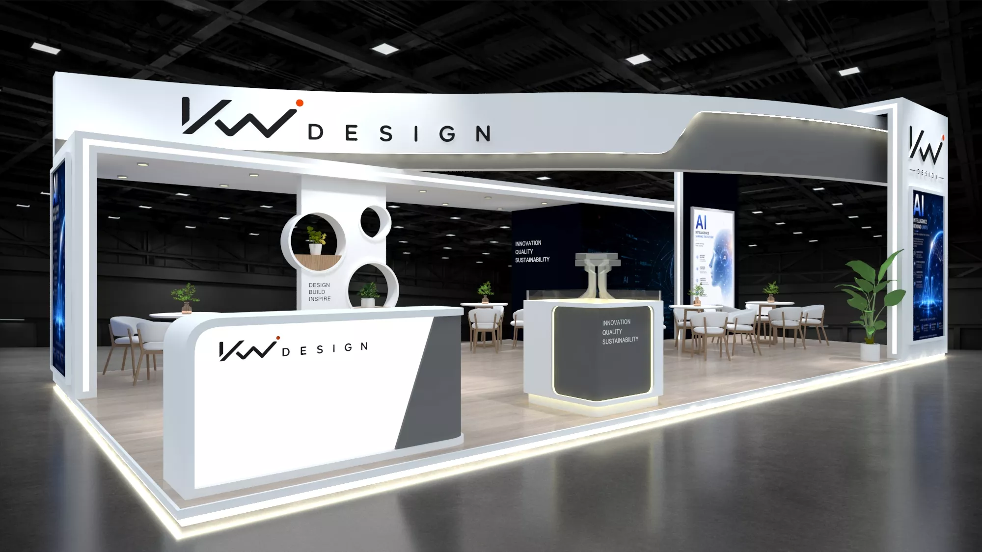 Modern Large Exhibition Booth 1200x600cm Trade Show 3D Model 3D model
