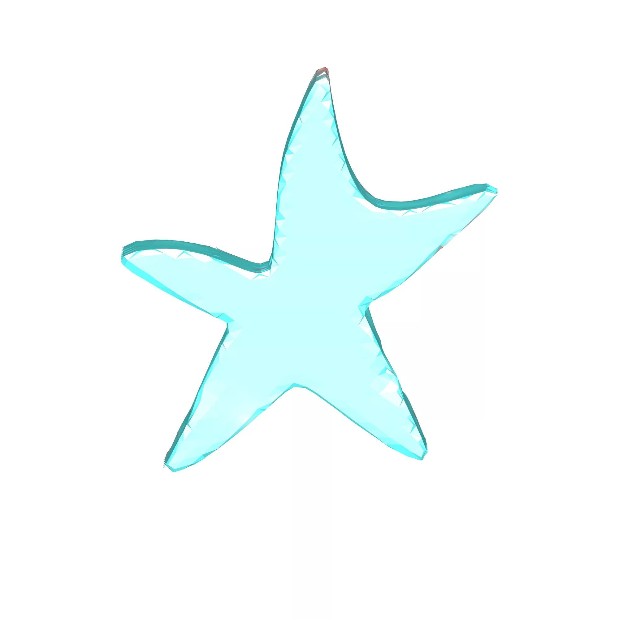 star blue pink cute cartoon Low-poly 3D model