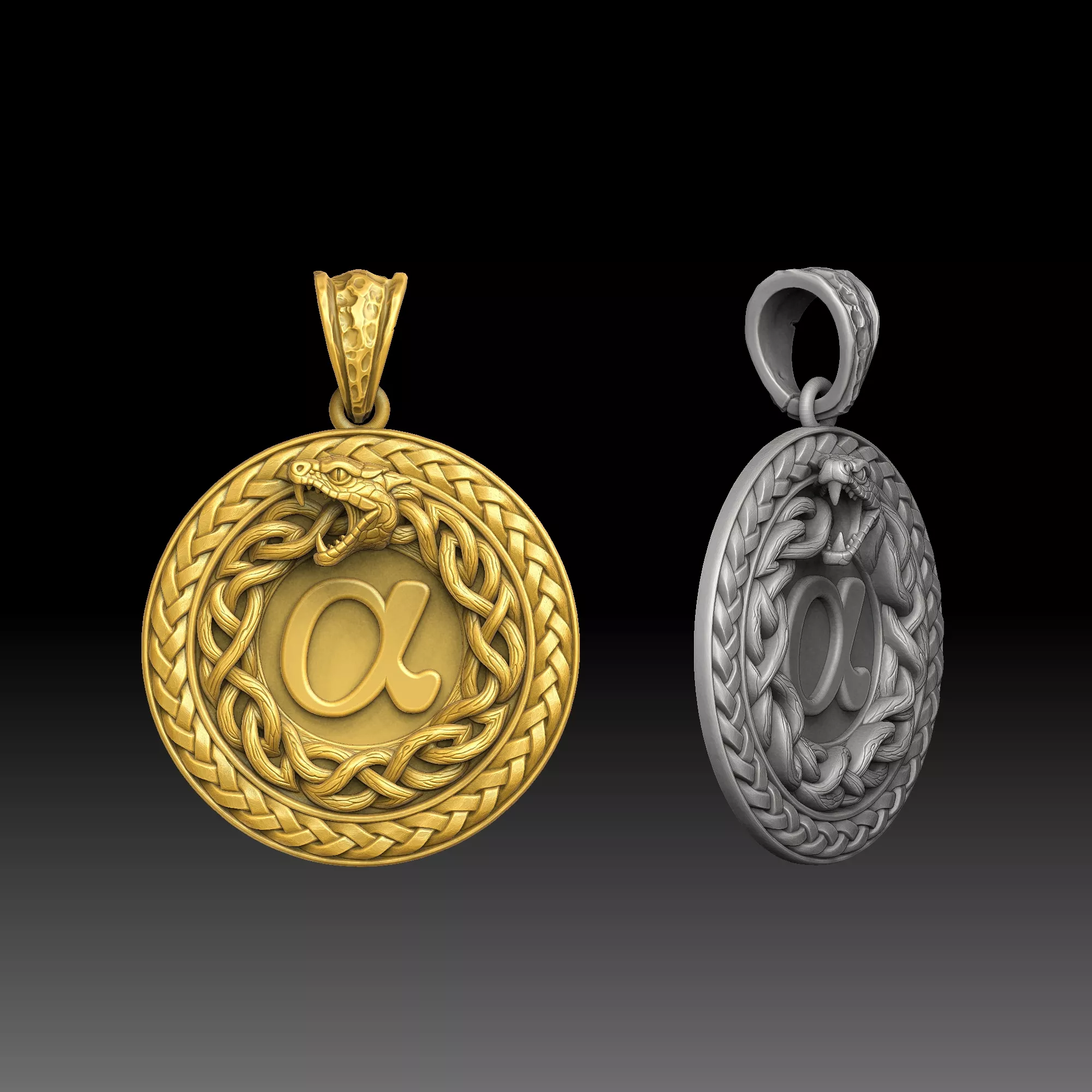Alpha Symbol Series- one inch pendant Free 3D print model
