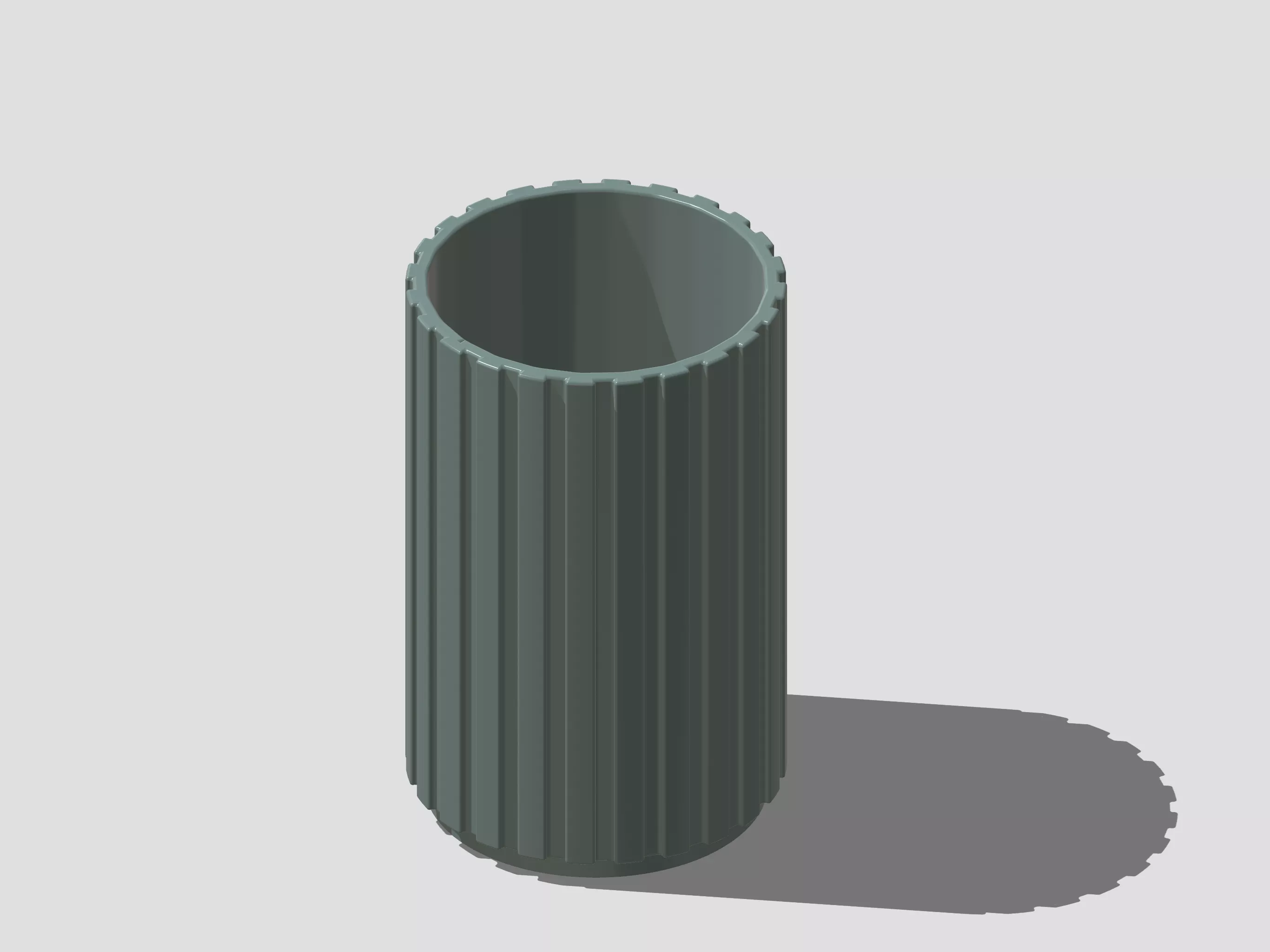 Modern Ribbed Cylinder Ceramic Vase - Fluted Modern Vase 3D model