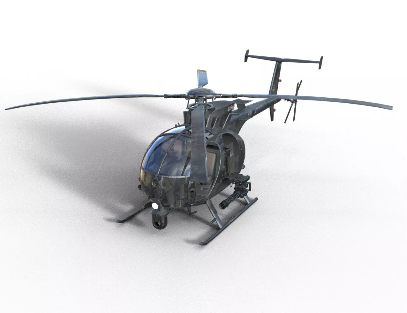 MH-6 AH-6 Little Bird Low-poly 3D model