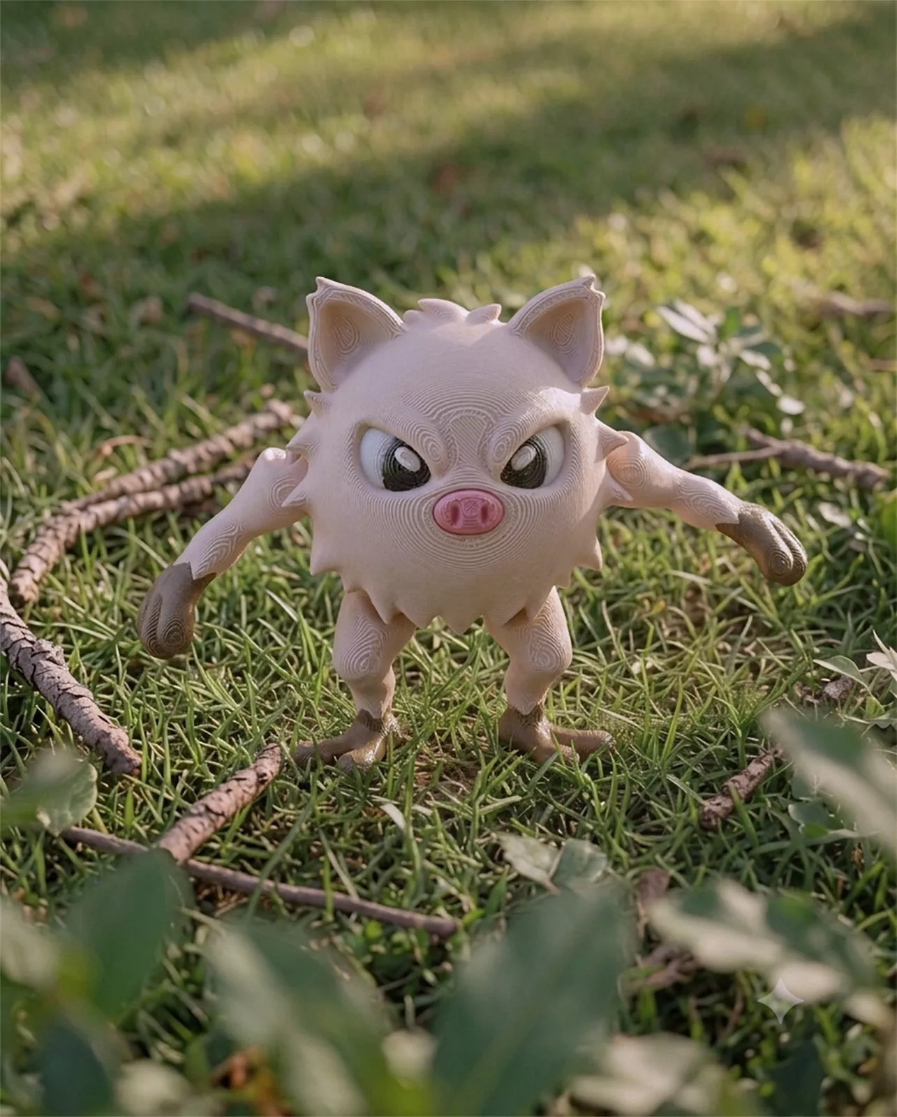 Mankey Articulated Pokemon Flexi Keychain 3D Model 3d print Free 3D print model