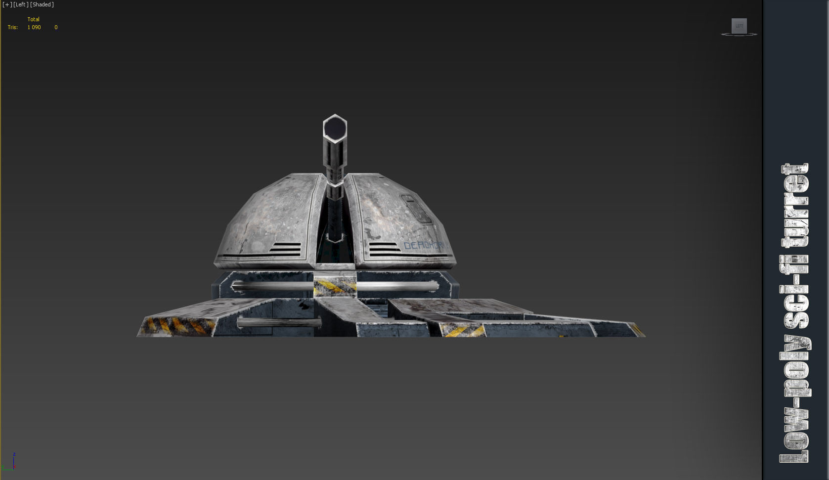 Sci fi turret low poly Low-poly 3D model_2