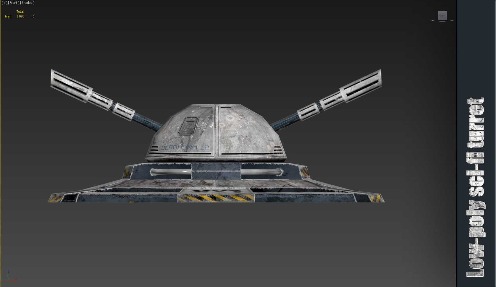 Sci fi turret low poly Low-poly 3D model_3