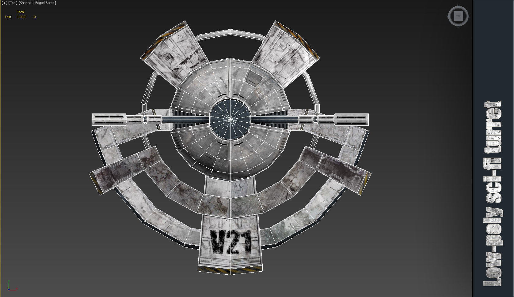 Sci fi turret low poly Low-poly 3D model_8