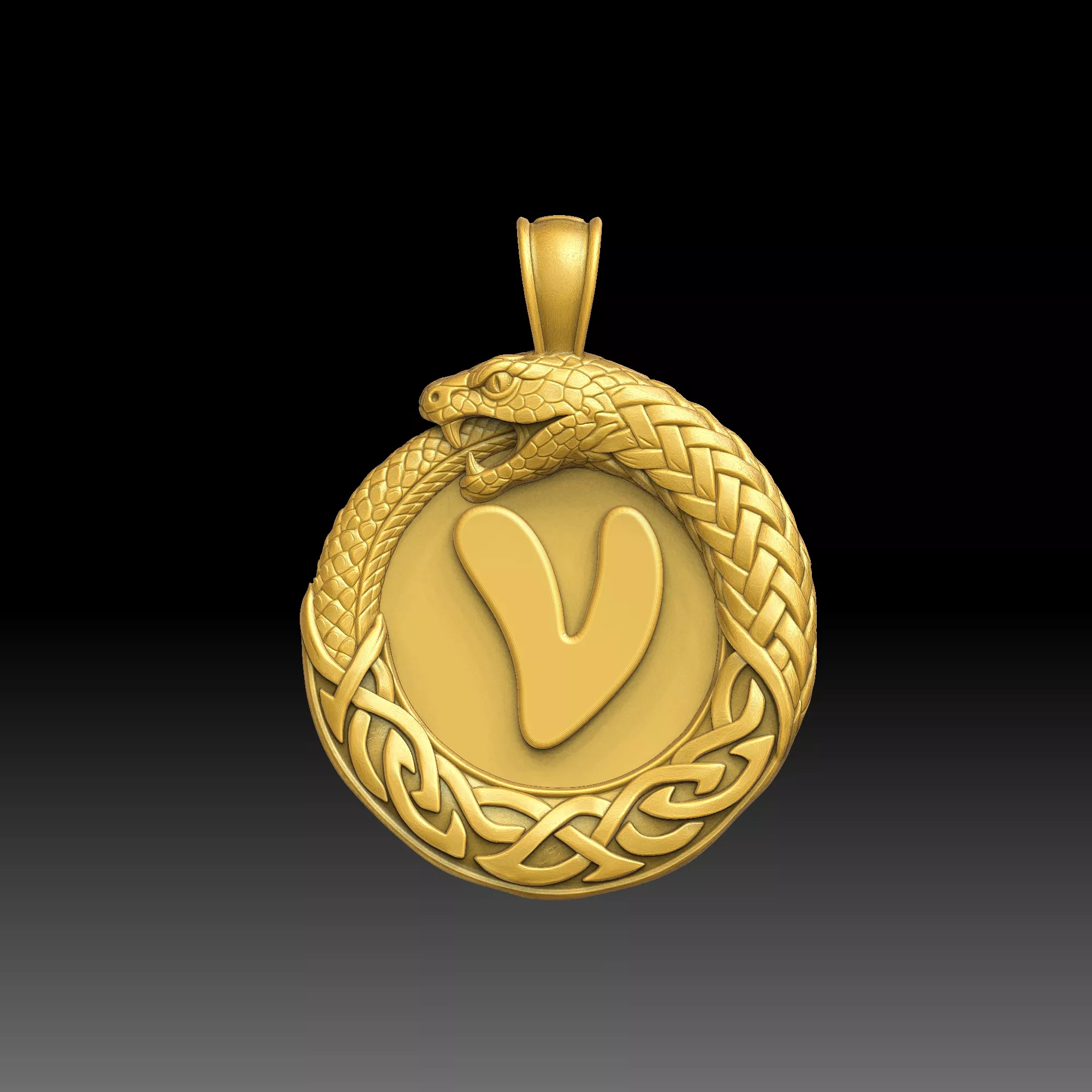 Alpha Symbol Series- one inch pendant 3D print model