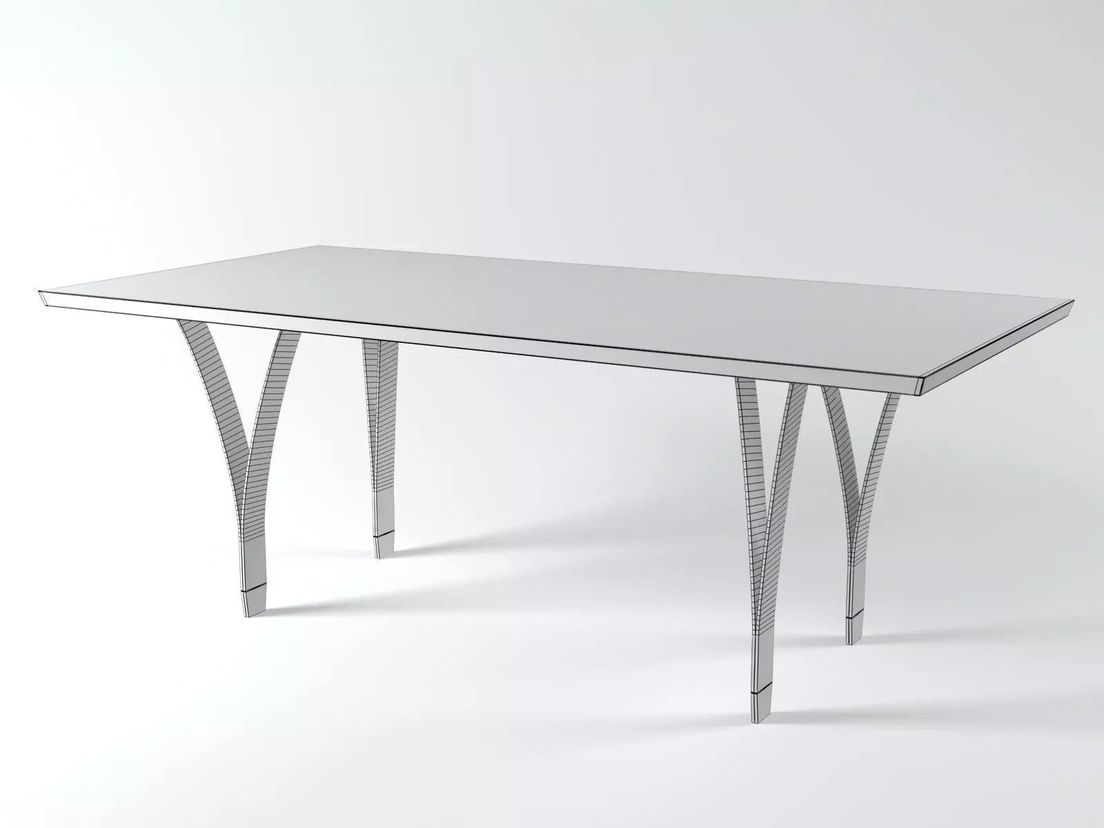 Gap dining table with metal legs 3D model_9
