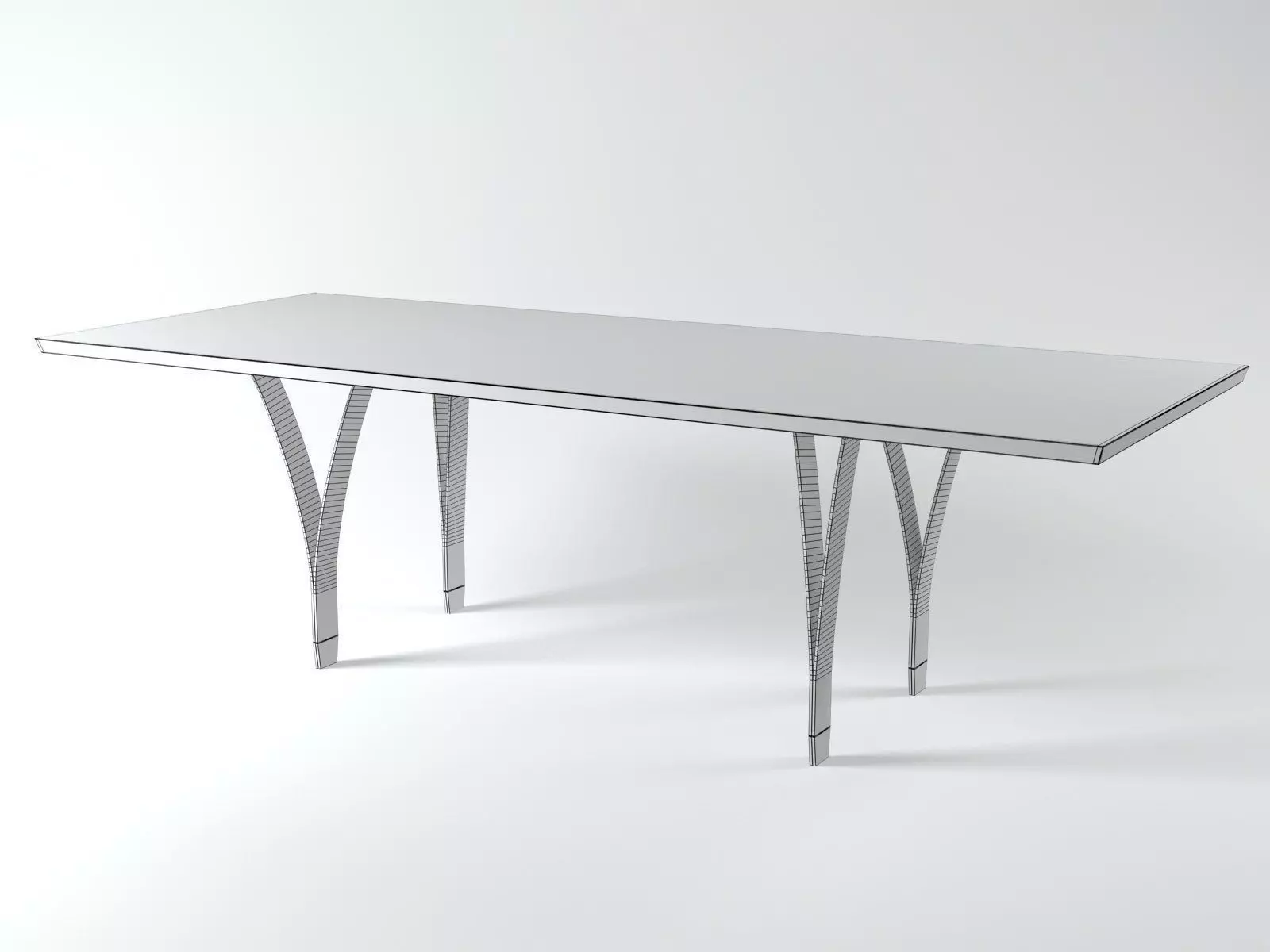 Gap dining table with metal legs 3D model_10