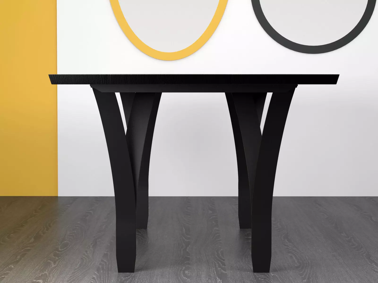 Gap dining table with metal legs 3D model_8