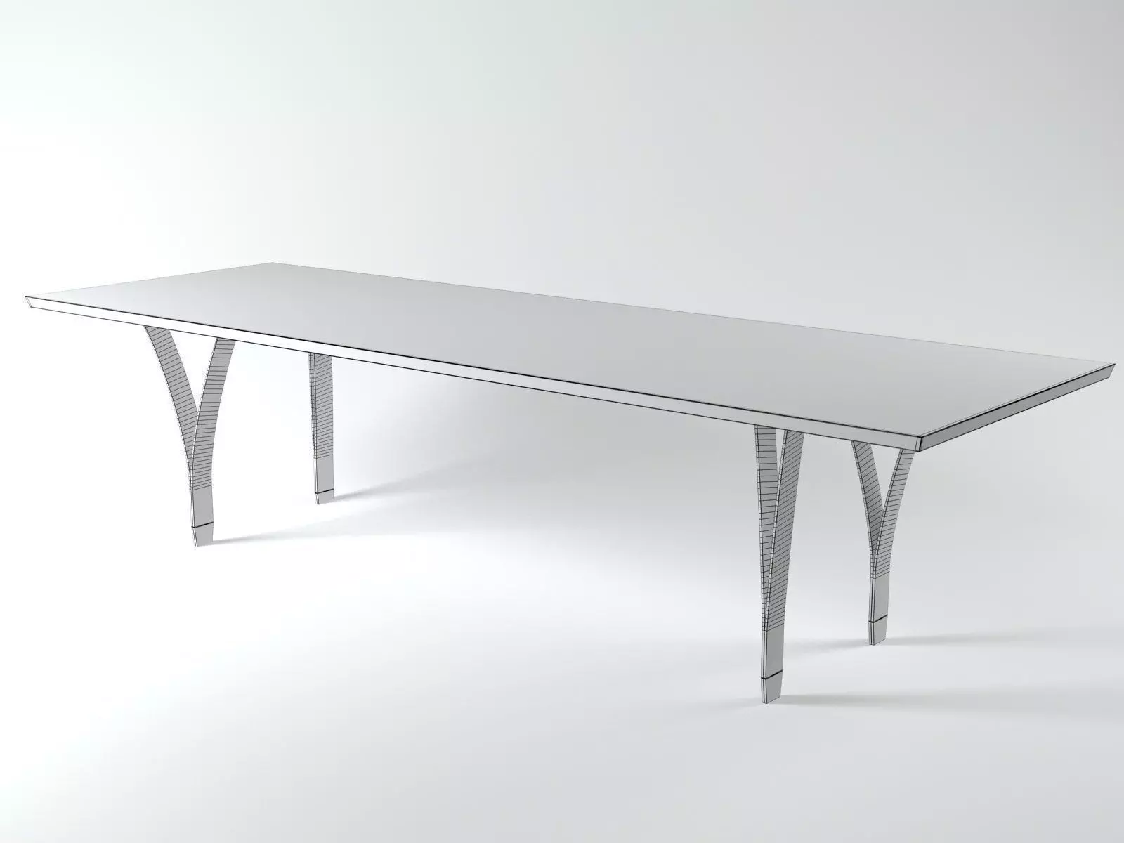 Gap dining table with metal legs 3D model_11