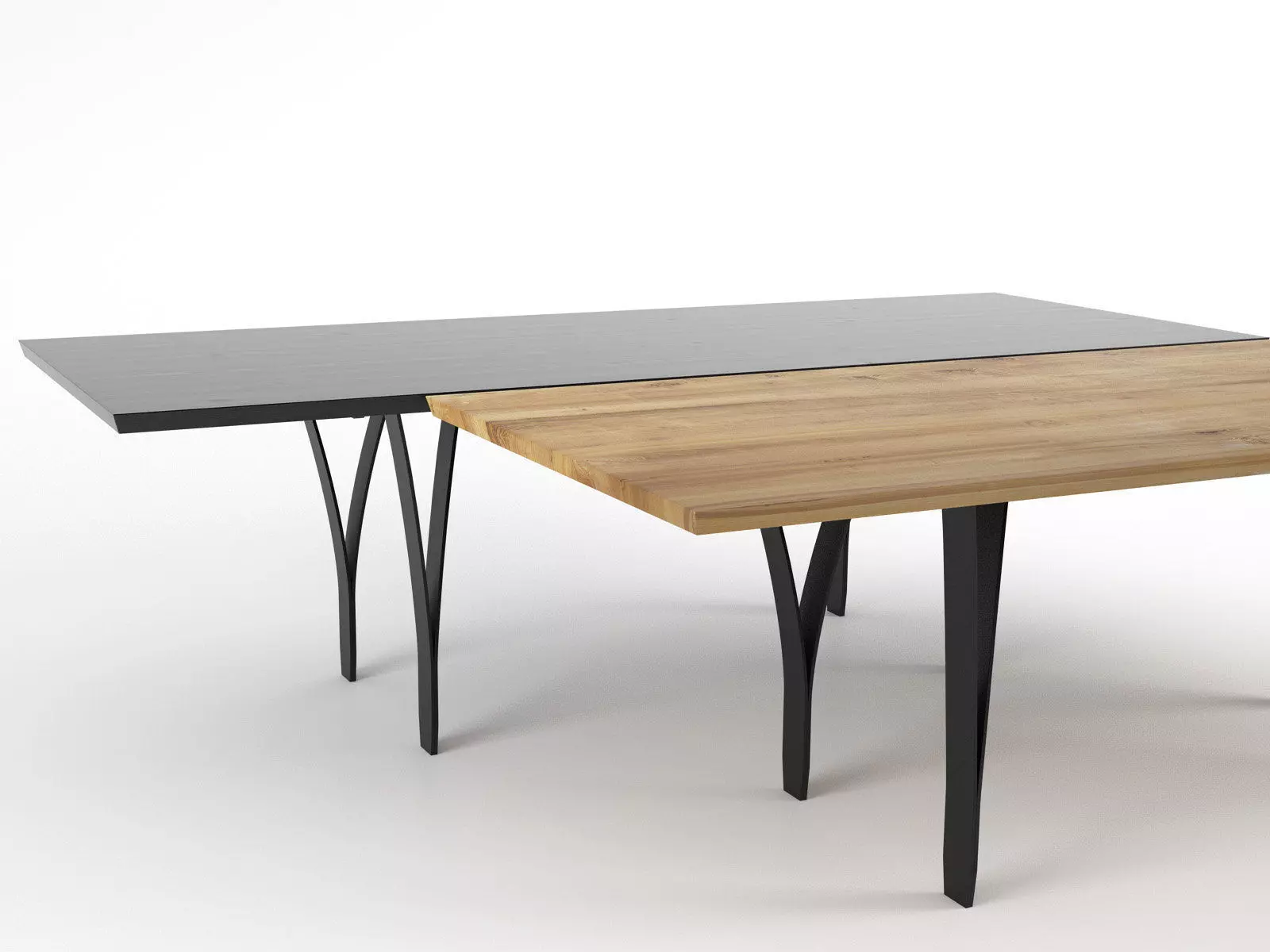 Gap dining table with metal legs 3D model_0