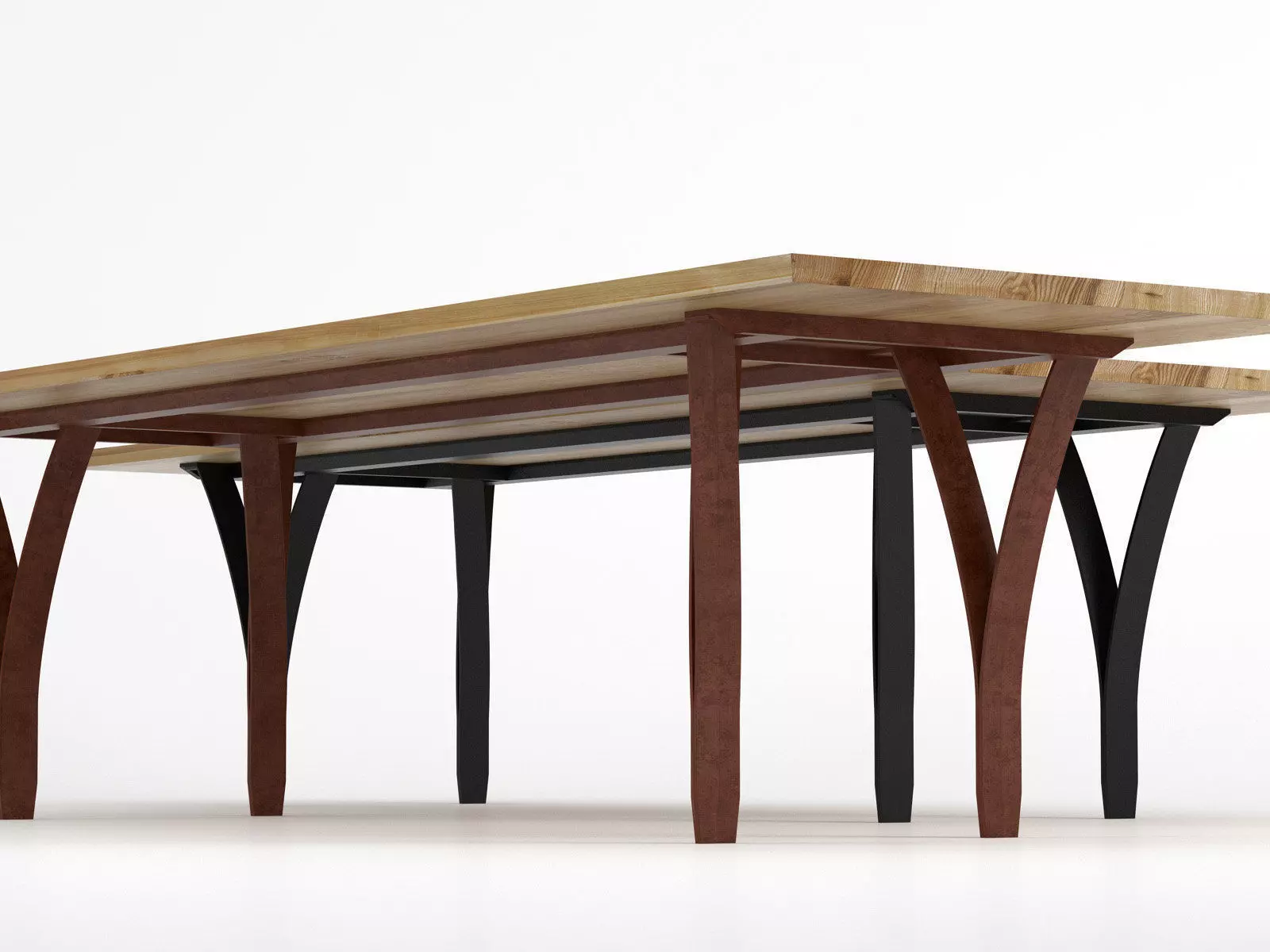 Gap dining table with metal legs 3D model_6