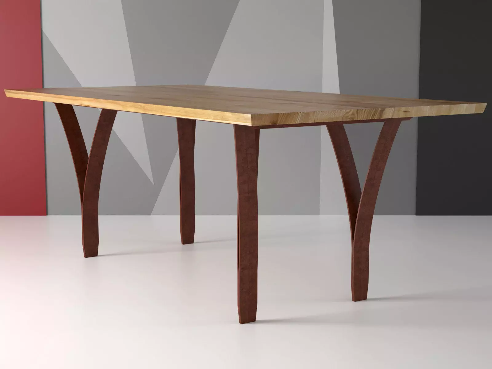 Gap dining table with metal legs 3D model_1