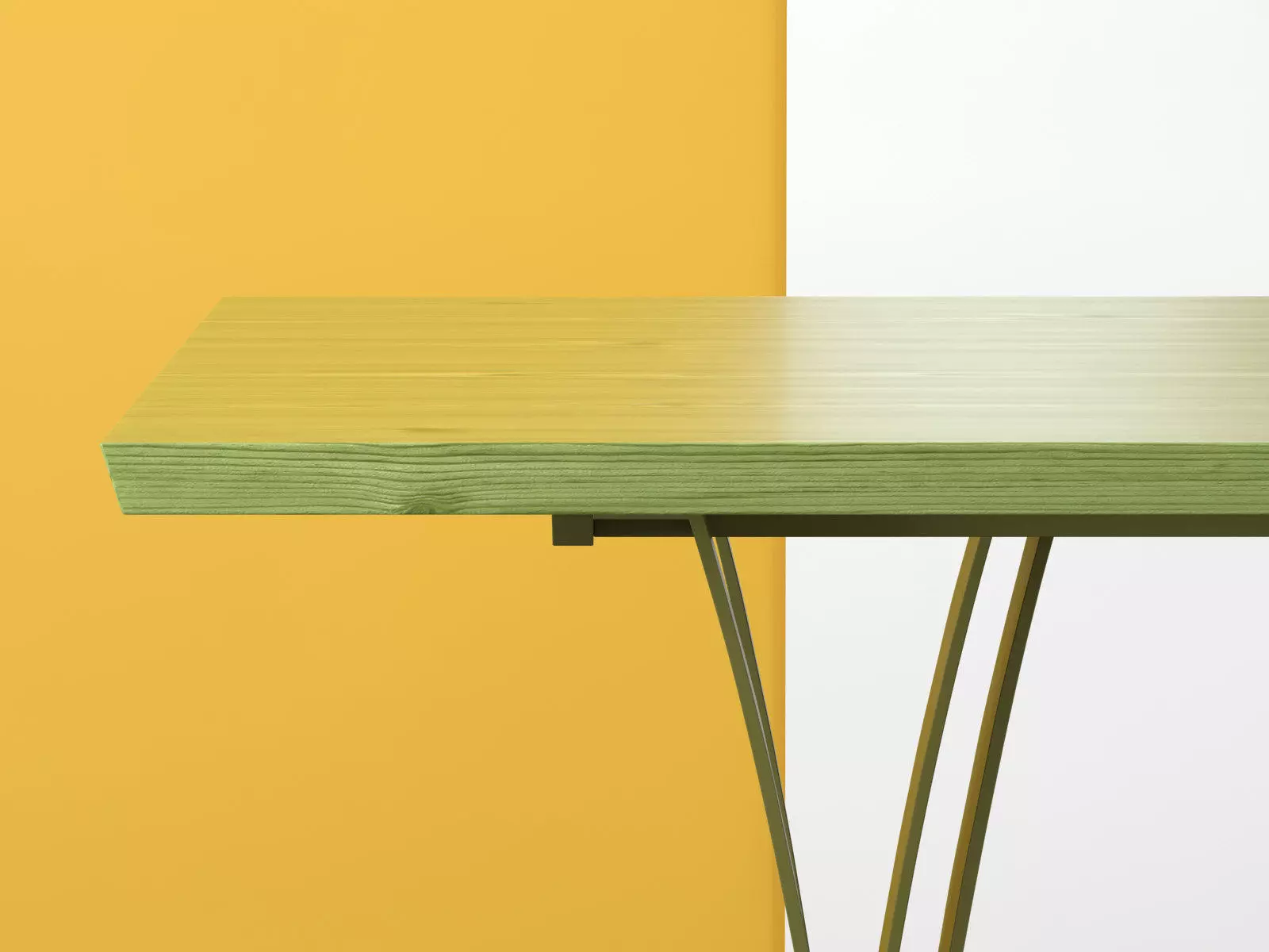 Gap dining table with metal legs 3D model_4