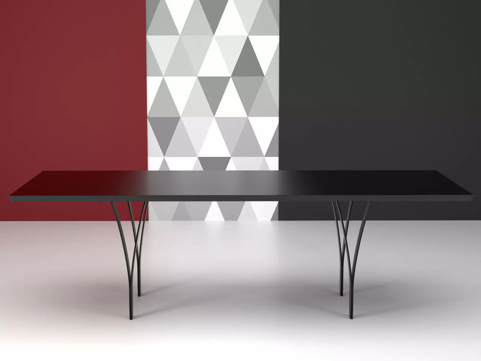 Gap dining table with metal legs 3D model_7